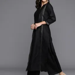 libas Women's Printed Cotton Straight Kurta With Palazzo & Dupatta image 2