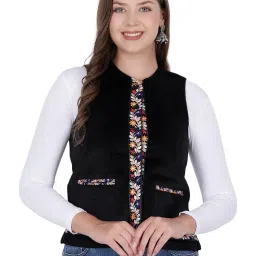 aruna Women's Embroidered Regular Jacket image 1