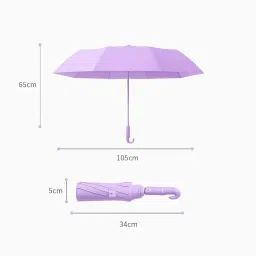 exvito Umbrella for Rain, Mini Folding Portable 3 Fold Umbrellas | Auto Open & Close Umbrella for Rain and Sun Protection with Anti-Slip Handle | Windproof Umbrlla | Umbrella for Women and Men image 1