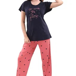 dzzo Women's Cotton Printed Night Suit image 3
