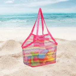 enakshi (label) Beach Tote Bag Men Women Pouch Sand Toys Collector for Hiking Grocery Street pink|Clothing, Shoes & Accessories | Womens Handbags & Bags image 2