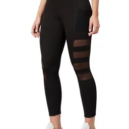 blinkin Women's Gym Wear Skinny Tights | Track Pants With Mesh Insert & Side Pockets : Ideal For Active Wear, Yoga & Workout - The Ultimate Gym Pants For Women & Girls((9600) image 2