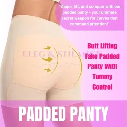 eleg & stilance Women's Seamless Long Padded Panty Hip Pads Enhancer Shapewear Shorts Briefs Tummy Control Panties Shaper Fake Pad - S Till 2XL image 3