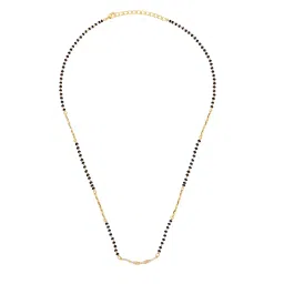 saloni fashion jewellery Traditional Stylish Twinkling Unique Gold Plated Combo Set of 2 Black Beaded Adjustable Chain Mangalsutra For Women image 4