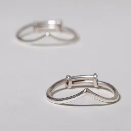 arkaye jewels V-Shaped Sterling Silver Toe Ring | 92.5 Sterling Silver, Adjustable & Lightweight Toe Rings for Women & Girls | Sleek & Contemporary Design image 2