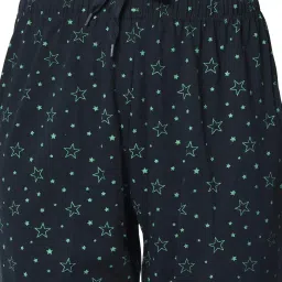 mack jonney Women's Cotton Three Fourth Capri Shorts with Side Pockets |Women's Casual Shorts-D13__PRT__1NVY__01-P image 5