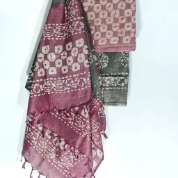 haider ali and sons Women's Cotton Silk Batik Print Unstitched Salwar Suit Dress Material With Duputta_04 image 1