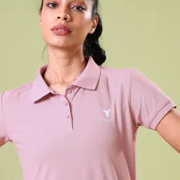 technosport Women's Slim Fit Solid Half Sleeve Polo Matpiq T-Shirt with Techno Dry, Anti Static for Regular Use image 2