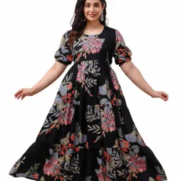 swarnkar creation Women's Rayon Maternity Pregnancy Dress Breastfeeding Western Dress with Zippers for Nursing Pre and Post Pregnancy image 1