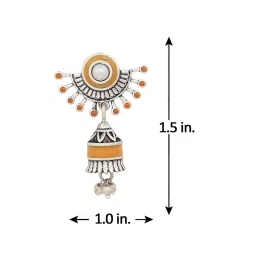 voylla Sanwari Bell Motif Brass Jhumka Earrings for Women and Girls image 4