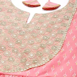 libas Women Yoke Design Cotton A-Line Kurta & Palazzo With Dupatta image 3