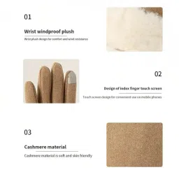 tomorrow fashion Tomorrow Women Cute design Plush Fur Cuff Winter Gloves Windproof Cold Resistant Warm Snuggle Season | Gloves : Cozy Comfort, Touchscreen Magic (Winter's Luxe Essential) image 5