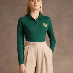 u.s. polo assn. Women's Polyester Solid Regular Fit T-Shirt image 1