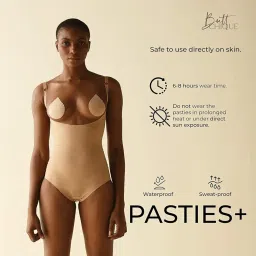 buttchique Sand Pasties + Plus Size Stick-On Pasties for Complete Coverage, Waterproof & Sweat-Proof, Safe to Use Directly on Skin image 3
