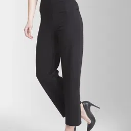 fablestreet Women's 4 Way Stretch Wide Leg Livin Pants - Black, High Rise, 30 image 1