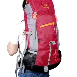 himalayan adventures UNICRAFT- 65 Litre Waterproof Rucksack Backpack Bag for Travelling Hiking Camping Trekking with Shoe Compartment(Maroon) image 3