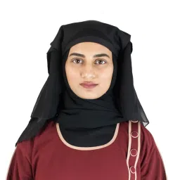 modest city Beautiful Self Design Black 4 Layer Georgette Nose Piece (Niqab_006) image 2