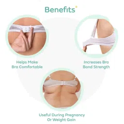 glus Women Polyester Bra Extender 2-Hook-2Eye,Give Life to Your Old Lovely Bra's Use Bra Extenders One Size Fits all,Size- Free,Pack of 2, Color-Multicolor image 3