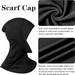 masrat collection Hijab Cap Adjustable Stretchy Turban Full Neck Cover Shawl Under Scarf and Cap for Full Neck Coverage for Lady image 1