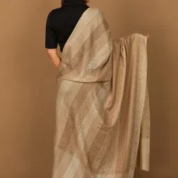 pashtush Women Womens Striped Paisley, Self Shawl, in Extra Soft Fine Wool, Large Size image 3