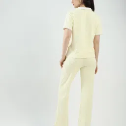 monte carlo Women's Solid Co-ord Set | Stylish Collar Neck Two-Piece Set | Soft & Comfortable Casual Wear Cord set for Women's image 3