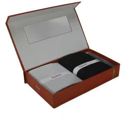 raymond fabrics Clothing Flash Men's Unstitched Poly Cotton Blue Shirt and Blue Trouser Fabric Set - Gift Pack image 4