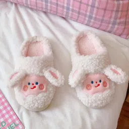 snappsy Fashion Animal Slippers House Soft Comfy Winter Warm Plush white 40 to 41 image 5