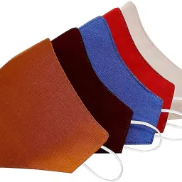 MEELANA Multileyar Cotton Plain & Printed Mask For Man and Woman, Washable and Reusable Light Weight Fabric & Comfortable Face Masks for Unisex Adults image 1