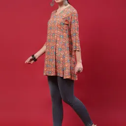 shree the indian avatar Shree Women Pink Geometric Print Tunic image 2