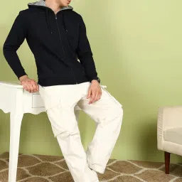 Alan Jones Clothing Men’s Solid Zipper Hooded Sweatshirt | Ribbed Hem, Lined Hood, Side Pockets, Durable Zip | Sizes S to 5XL | Multiple Colors image 1