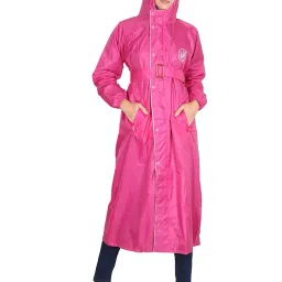 fabseasons Waterproof Long/Full Raincoat for Women with Adjustable Hood and Reflector at Back for Night Visibility. Pack Contains Top and Storage Bag image 5