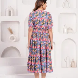 viyu creations Women's Cotton Floral Printed Maternity Feeding Kurti with Zipper | Nursing & Pregnancy Dress | Comfortable & Stylish Kurta for Women image 4