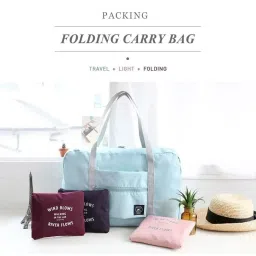 zyronex Folding Fabric Travel Bags, Foldable Reusable Large Carry Tote Bag, Waterproof Shoulder Hand Duffel Bag, Wind Blows Foldable Luggage Bag, Wind Luggage Bag for Women Girl image 4