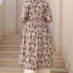 janasya Women's Pure Cotton Floral Fit & Flare Maternity Kurta image 3