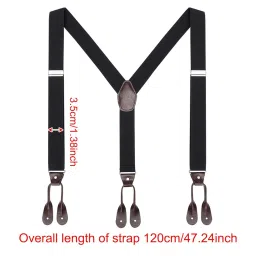 calandis ™ 4xMen's Adjustable Y-Back Elastic Suspenders Braces Work on End Suspender | Suspenders Braces | Mens Accessories image 2