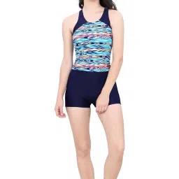lactra Women's Stylish Contrast Boyleg Tankini Swimsuit | Padded Bust Support & Racerback | Extra Coverage & UPF 50+ Sun Protection image 4
