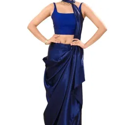 vamas Women's Georgette Padded Self Design Sleeveless Readymade Saree Blouse (X-1205.NS) image 3