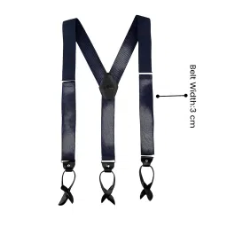 the tie hub Gentry Blue with Black Y-Back Button Elasticated Suspender for Men image 3