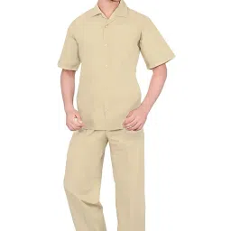 tatwam Mens Cotton Half Sleeve Nightwear NS2533H_L.Fawn image 1