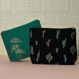eco right EcoRight Makeup Pouch for Girls, Canvas Cosmetic Pouch for Women, Small Pouches for Women with Waterproof Recycled Lining image 1