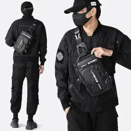 Simxen Multi-functional Backpack Cross Sling Bag For Men&Women Shoulder Crossbody Waterproof Sling Backpack Bag with USB Charging Port for Travel Messenger Bag (BLACK) image 2