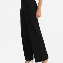 blissclub AM:PM Cotton Wide Leg Pants - Lite | Tall - Above 5.5" | Cotton Pants | Wide Waistband | Slit at Hem | Side Pockets image 4