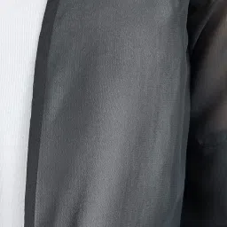 aol Women Front tie-up Lightweight Waist Length Georgette Shrug/Jacket with Layered Sleeves image 5