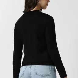 van heusen Women's Round Neck Pullover Regular Fit Sweater| Full Sleeve Ribbed Hem Casual winterwear image 2