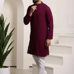 sojanya Timeless Traditions (Since 1958) Men's Pure Cotton Sequence Kurta for Holi & EID Celebration image 2
