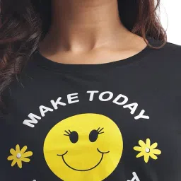 eagle line Women's Cotton Printed T-Shirt & Pajama Set | Comfortable Nightwear image 2