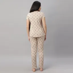 dzzo Women's Cotton Printed Maternity Night Suit | Comfortable Feeding Night Dress | Soft & Breathable Nursing Pajama Set image 3