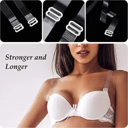 trendytrolley 12 MM Silicone Transparent Bra Straps For Women | Invisible Clear Bra Straps Strong Grip For Girls & Womens (4 Pairs) image 5