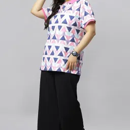 wear your opinion Women's Plus Size Printed Collar Neck Polo Tshirt image 4