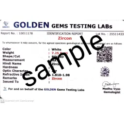 anuj sales 14.25 Ratti 13.50 Carat Natural White Zircon Pendant/Locket American Diamond Zircon Stone Silver Plated Metal Pendant for Men and Women image 3